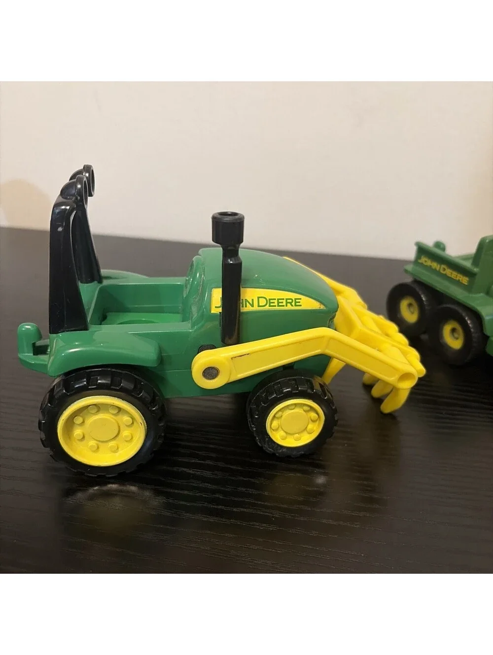 Toy John Deere Plastic Tractor And Gator With Little Drivers
